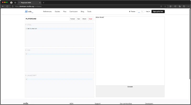 Mozilla Web Playground